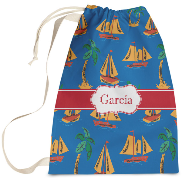 Custom Boats & Palm Trees Laundry Bag (Personalized)