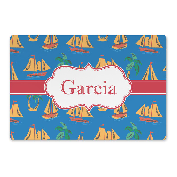 Custom Boats & Palm Trees Large Rectangle Car Magnet (Personalized)