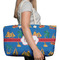 Boats & Palm Trees Large Rope Tote Bag - In Context View
