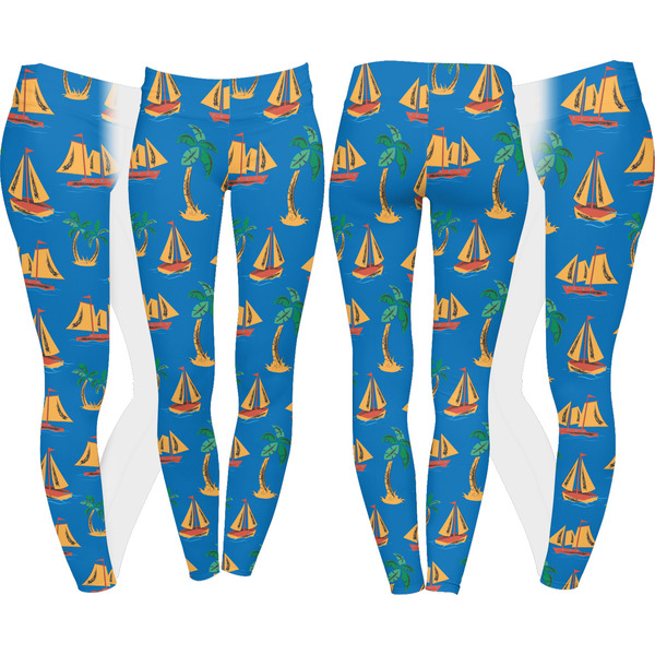 Boats & Palm Trees Leggings Turn Around - Apvl
