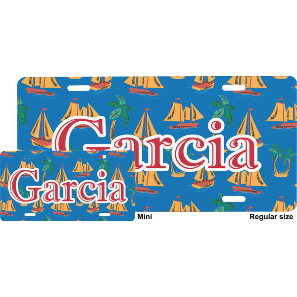 Boats & Palm Trees License Plate (Sizes)