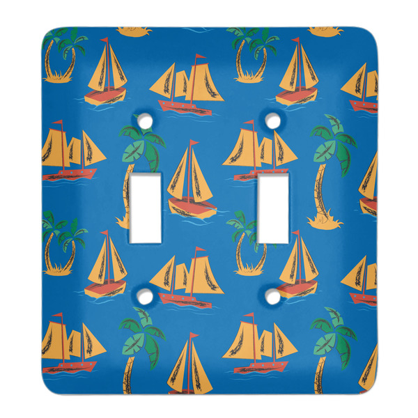 Custom Boats & Palm Trees Light Switch Cover (2 Toggle Plate)