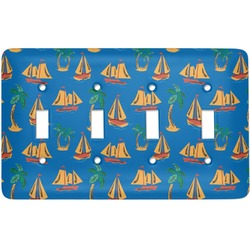 Boats & Palm Trees Light Switch Cover (4 Toggle Plate)