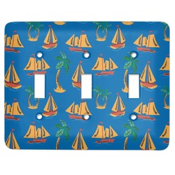 Boats & Palm Trees Light Switch Cover (3 Toggle Plate)