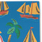 Boats & Palm Trees Linen Placemat - DETAIL