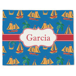 Boats & Palm Trees Single-Sided Linen Placemat - Single w/ Name or Text
