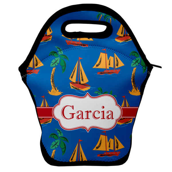 Custom Boats & Palm Trees Lunch Bag w/ Name or Text