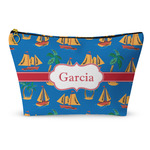 Boats & Palm Trees Makeup Bag - Large - 12.5"x7" (Personalized)