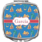 Boats & Palm Trees Compact Makeup Mirror (Personalized)
