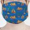 Boats & Palm Trees Mask - Pleated (new) Front View on Girl