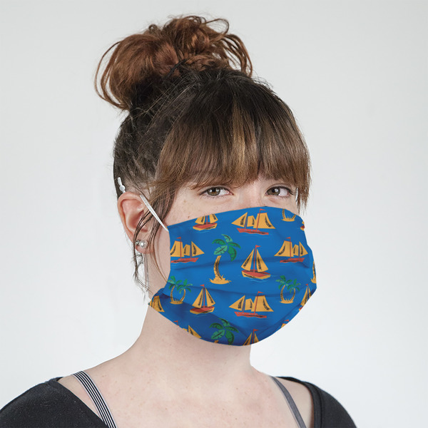 Boats & Palm Trees Mask - Quarter View on Girl