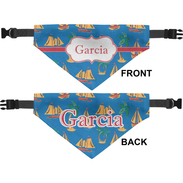 Boats & Palm Trees Medium Dog Bandana Approval