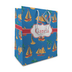 Boats & Palm Trees Medium Gift Bag (Personalized)