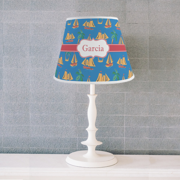 Boats & Palm Trees Poly Film Empire Lampshade - Lifestyle