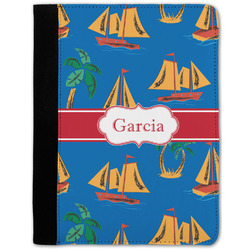 Boats & Palm Trees Notebook Padfolio - Medium w/ Name or Text