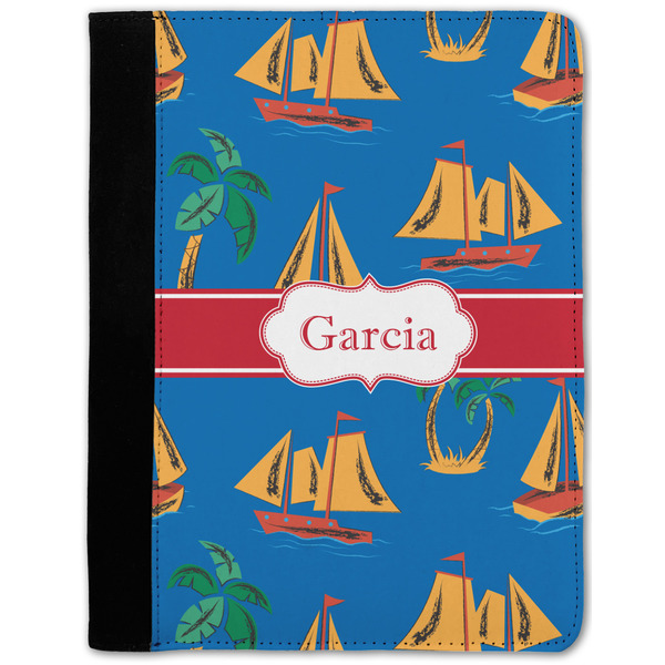 Custom Boats & Palm Trees Notebook Padfolio - Medium w/ Name or Text