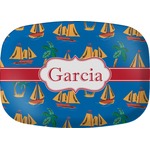 Boats & Palm Trees Melamine Platter (Personalized)