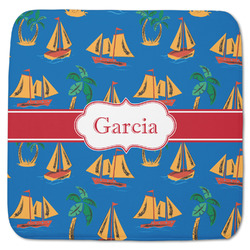 Boats & Palm Trees Memory Foam Bath Mat - 48"x48" (Personalized)