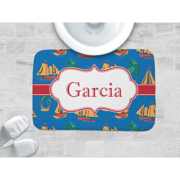 Boats & Palm Trees Memory Foam Bath Mat - LIFESTYLE 34x21