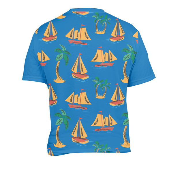 Boats & Palm Trees Men's Crew Neck T Shirt Medium - Back
