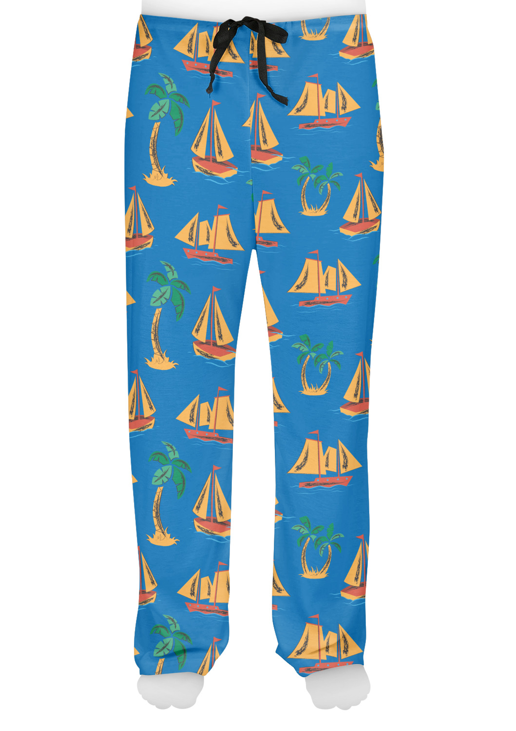 Boats & Palm Trees Mens Pajama Pants - XS (Personalized) - YouCustomizeIt