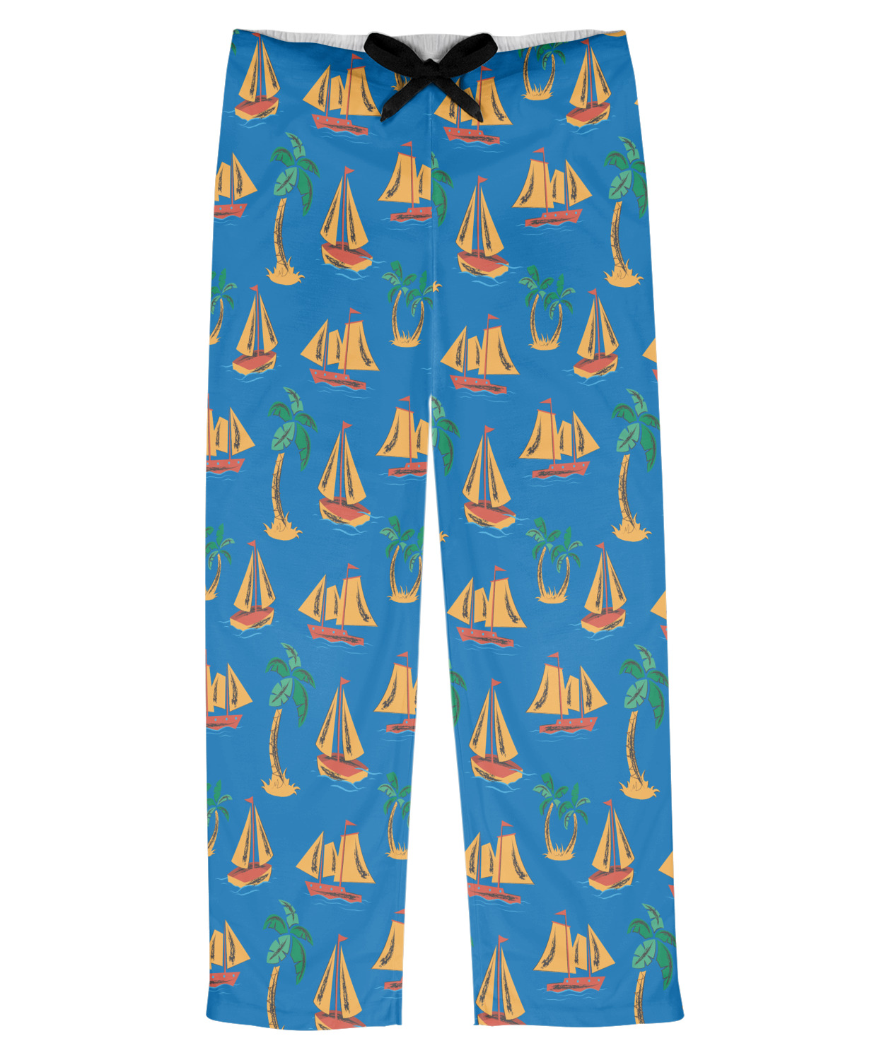 Boats & Palm Trees Mens Pajama Pants (Personalized) - YouCustomizeIt
