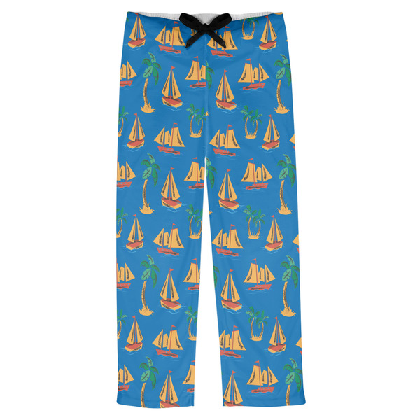 Custom Boats & Palm Trees Mens Pajama Pants - L