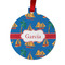 Boats & Palm Trees Metal Ball Ornament - Front