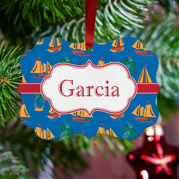 Boats & Palm Trees Metal Benilux Ornament - Lifestyle