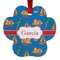 Boats & Palm Trees Metal Paw Ornament - Double Sided w/ Name or Text