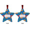 Boats & Palm Trees Metal Star Ornament - Front and Back