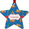 Boats & Palm Trees Metal Star Ornament - Front