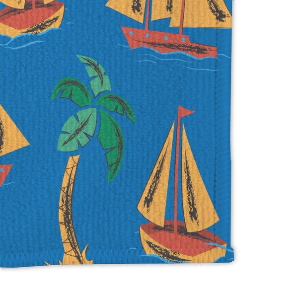 Boats & Palm Trees Microfiber Dish Rag - DETAIL