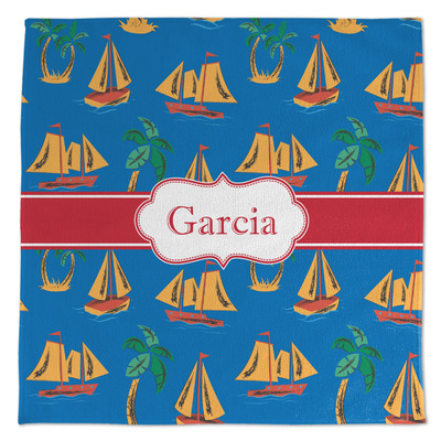 Boats & Palm Trees Microfiber Dish Towel (Personalized)