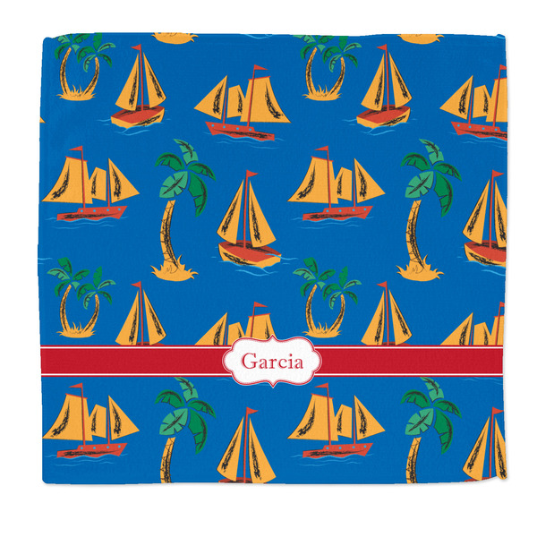Custom Boats & Palm Trees Microfiber Dish Rag (Personalized)