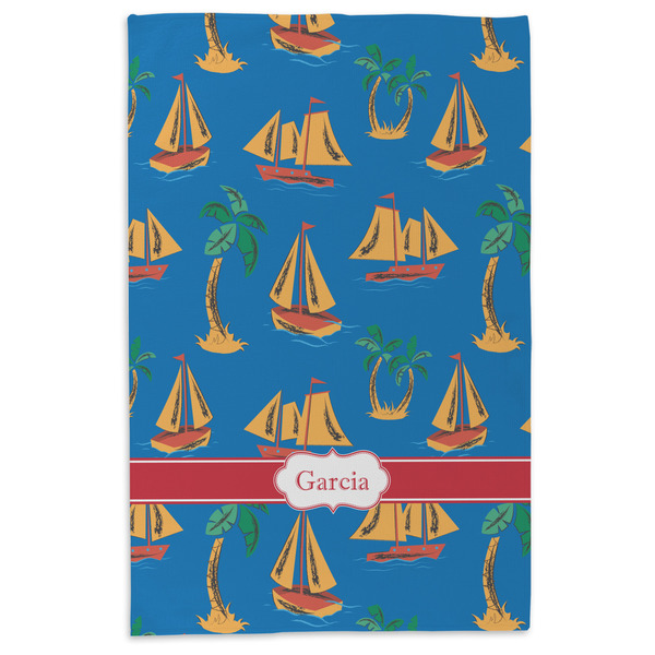 Boats & Palm Trees Microfiber Dish Towel - APPROVAL