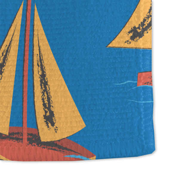 Boats & Palm Trees Microfiber Dish Towel - DETAIL