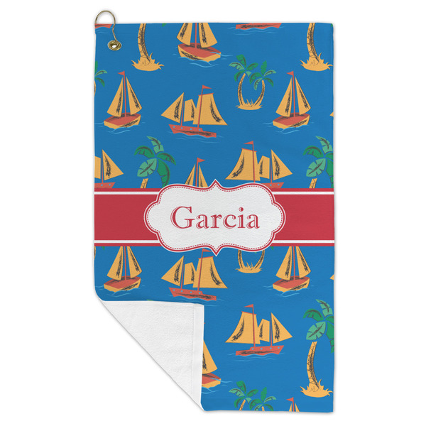 Boats & Palm Trees Microfiber Golf Towels - FOLD