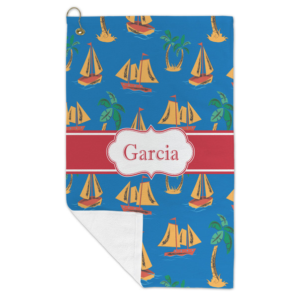 Boats & Palm Trees Microfiber Golf Towels - FOLD