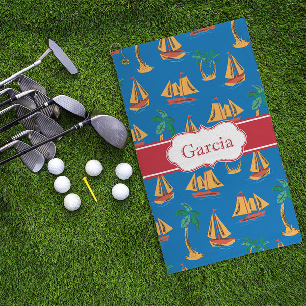 Boats & Palm Trees Microfiber Golf Towels - LIFESTYLE