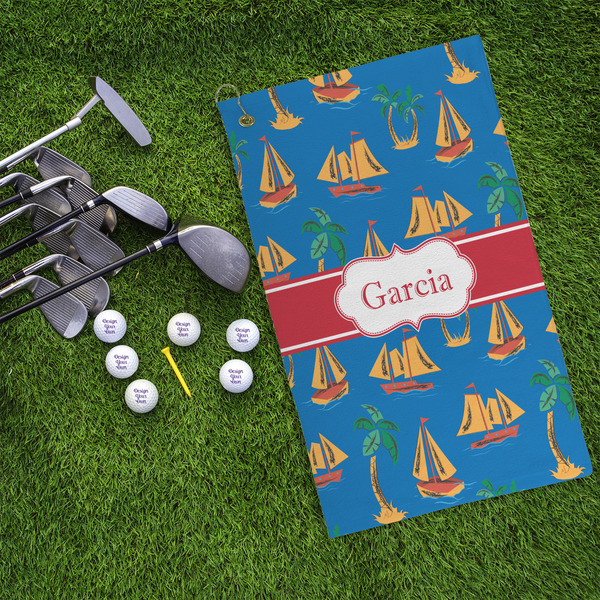 Boats & Palm Trees Microfiber Golf Towels - LIFESTYLE