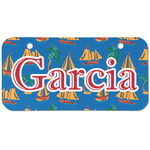 Boats & Palm Trees Mini/Bicycle License Plate (2 Holes) (Personalized)