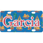 Boats & Palm Trees Mini/Bicycle License Plate (Personalized)