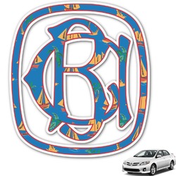 Boats & Palm Trees Monogram Car Decal (Personalized)