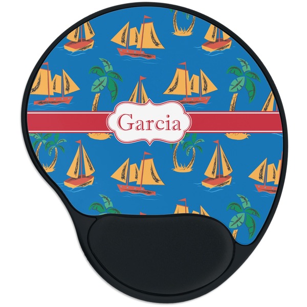 Custom Boats & Palm Trees Mouse Pad with Wrist Support