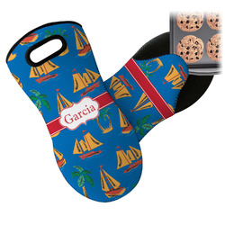 Boats & Palm Trees Neoprene Oven Mitt w/ Name or Text