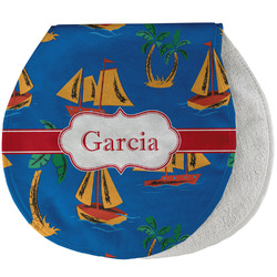 Boats & Palm Trees Burp Pad - Velour w/ Name or Text
