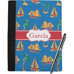 Boats & Palm Trees Notebook Padfolio - Large w/ Name or Text