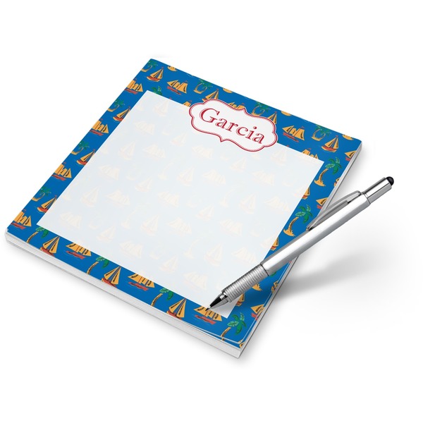 Custom Boats & Palm Trees Notepad (Personalized)