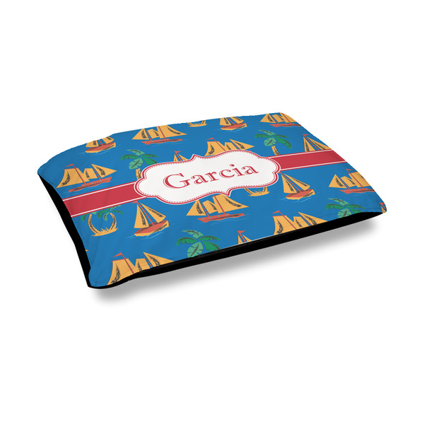 Custom Boats & Palm Trees Outdoor Dog Bed - Medium (Personalized)